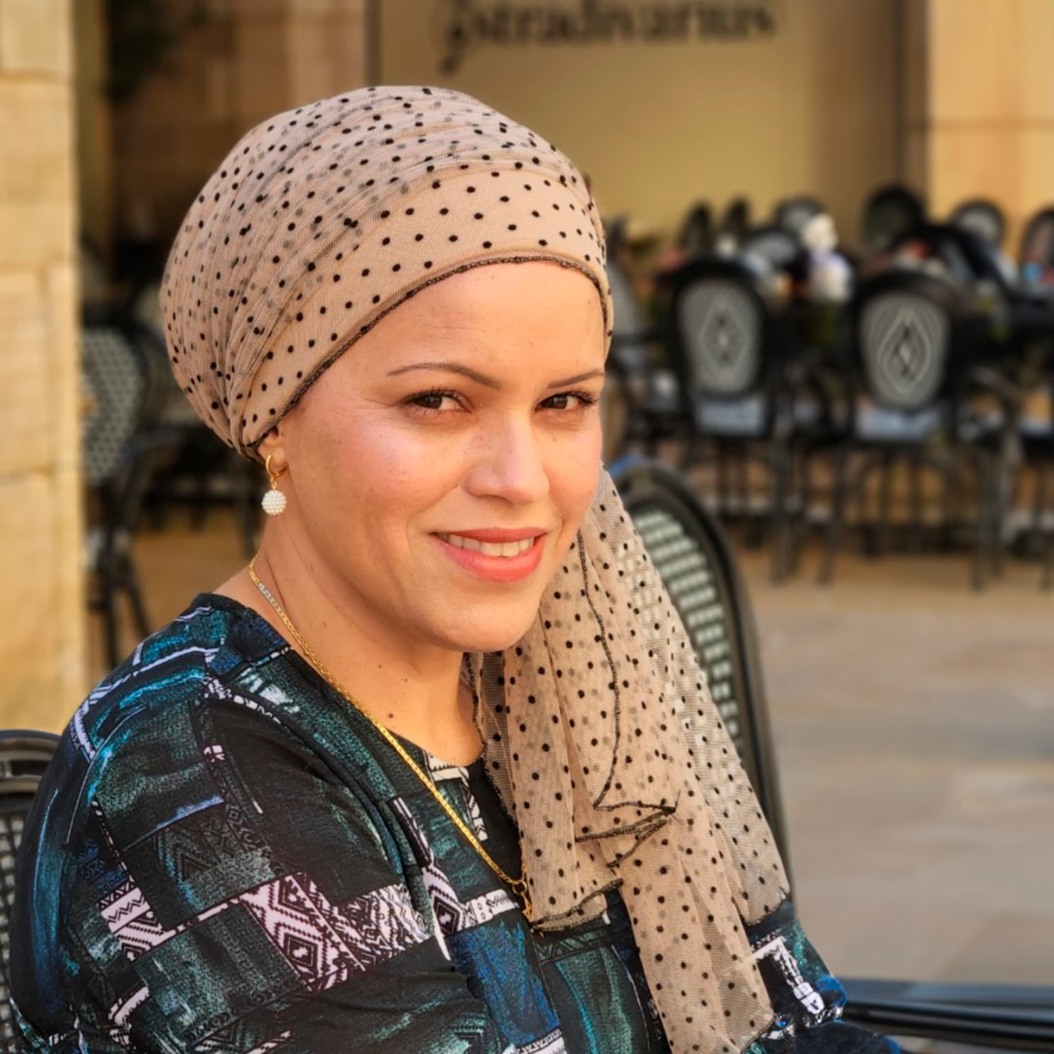 Lenço Simchati Nude Poá