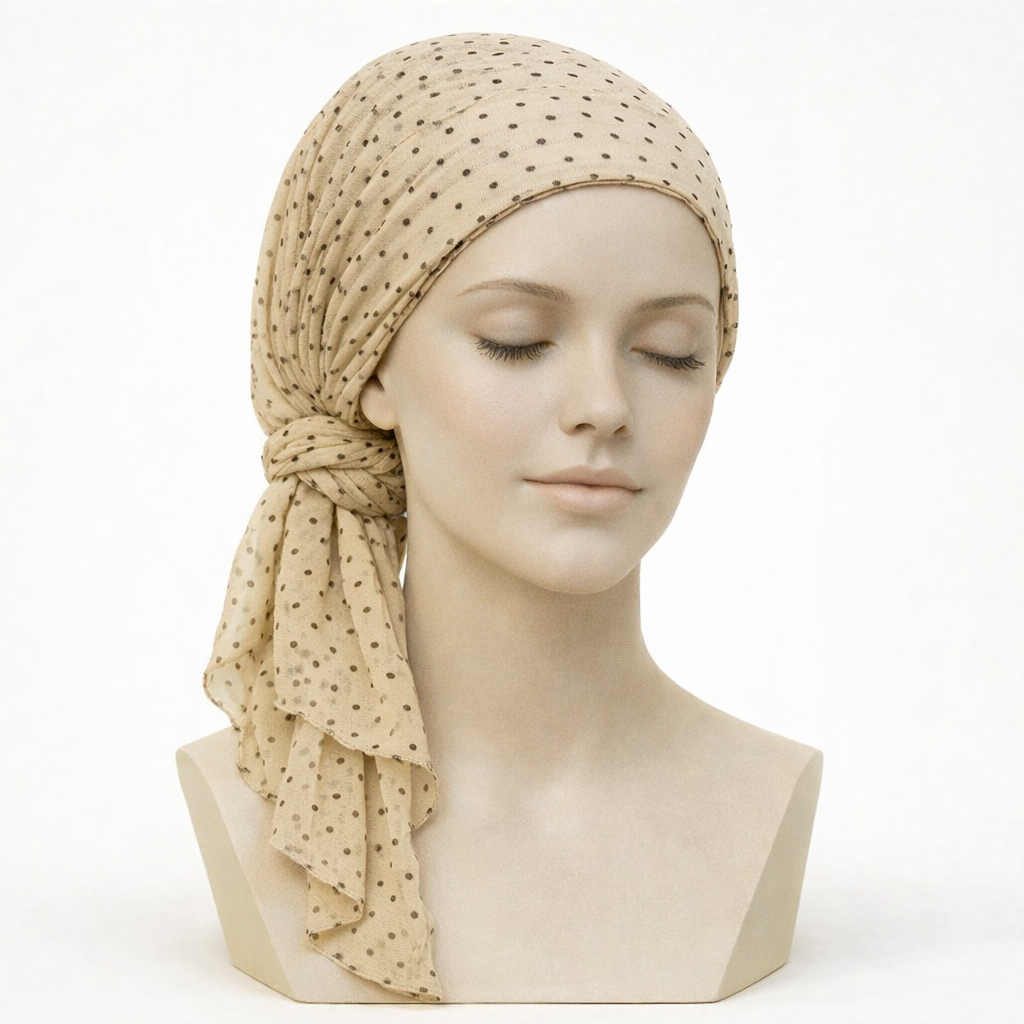 Lenço Simchati Nude Poá